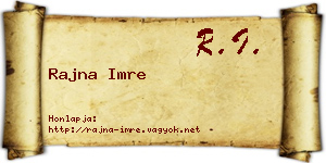 Rajna Imre névjegykártya